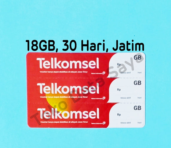 Voucher Kuota Data Telkomsel 18GB, 30 Hari (New Kuota 20GB)