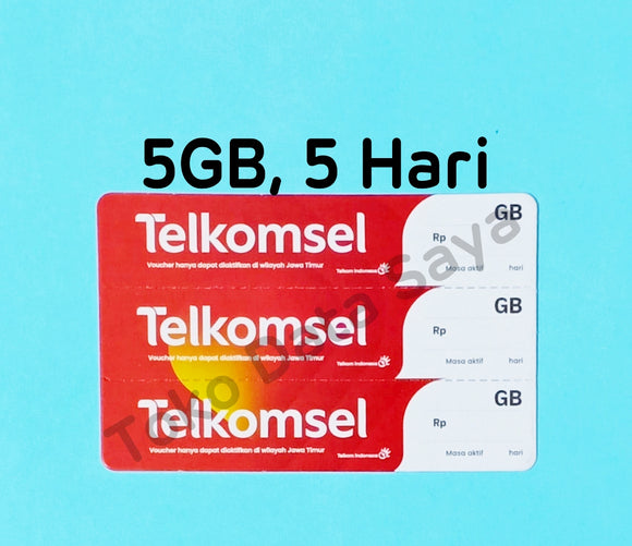 Voucher Kuota Data Telkomsel 5GB, 5 Hari JATIM