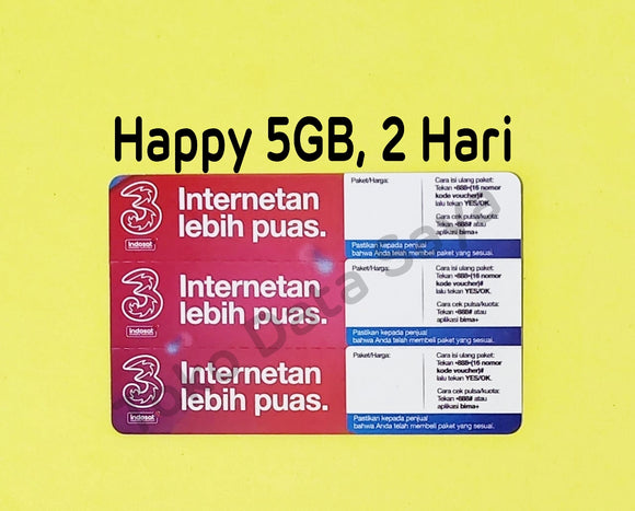 Voucher Tri Happy 5 GB 2 Hari Jatim-Jateng