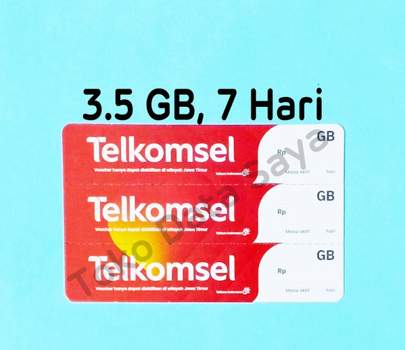 Voucher Kuota Data Telkomsel 3.5GB, 7 Hari JATIM