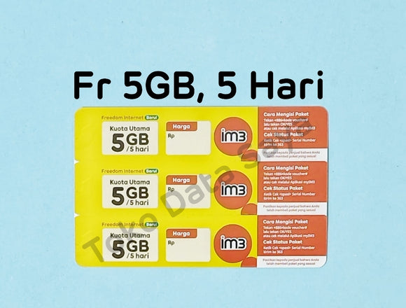 Voucher Kuota Data Indosat Freedom Internet 5GB, 5 Hari