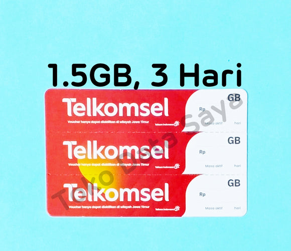 Voucher Kuota Data Telkomsel 1.5GB, 3 Hari JATIM